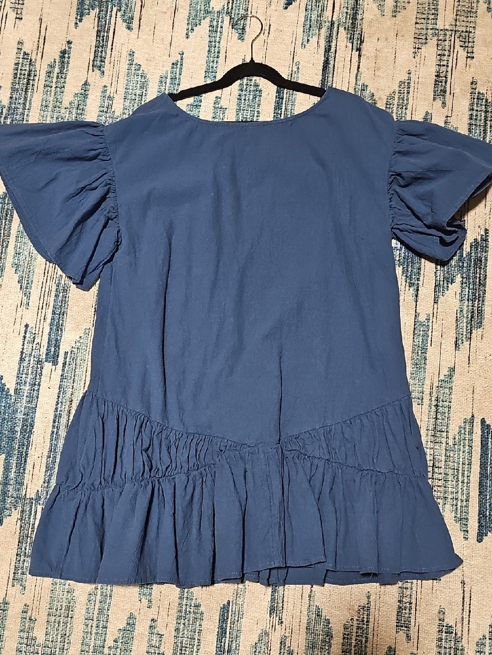 Free People Ruffle Hem Short Sleeve Dress